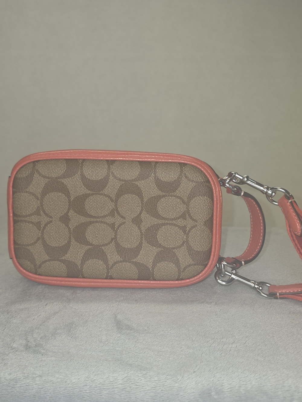 Coach Eva Phone Signature Canvas Crossbody Bag in Brown/coral # 89 - Picture 4 of 9